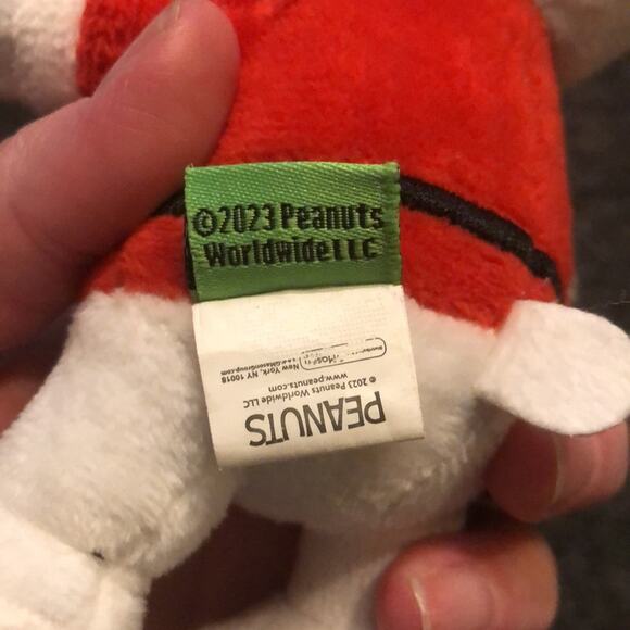 Peanuts 9" Holiday Snoopy Santa Plush Dog Toy with Squeaker - Picture 3 of 3